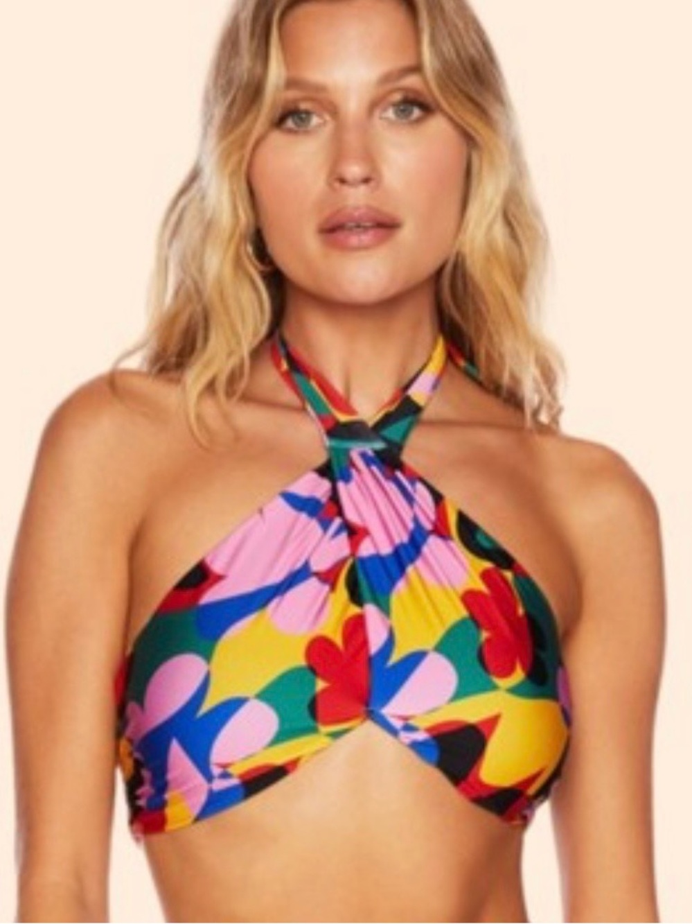 Beach Riot Preppy Geo Floral Bikini Top
Size M